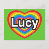 Ich Liebe Lucy. Ich Liebe dir Lucy. Herz Postkarte (Vorderseite)