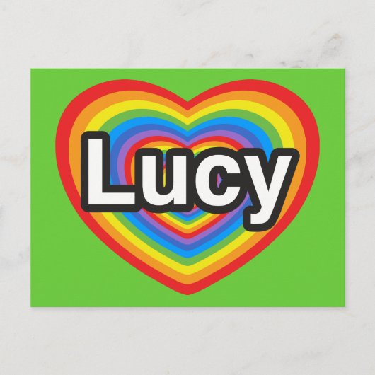 Ich Liebe Lucy. Ich Liebe dir Lucy. Herz Postkarte (Vorderseite)