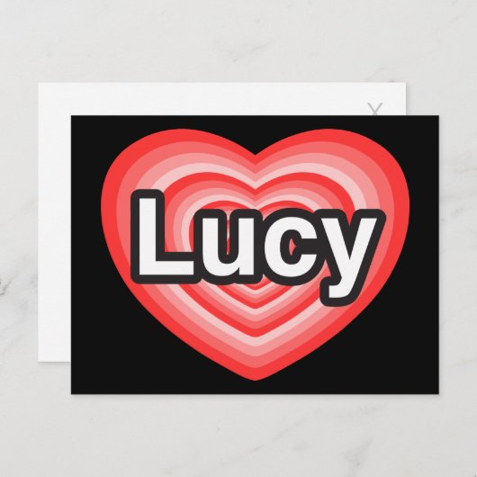 Ich Liebe Lucy. Ich Liebe dir Lucy. Herz Postkarte (Vorne/Hinten)