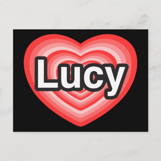 Ich Liebe Lucy. Ich Liebe dir Lucy. Herz Postkarte (Vorderseite)