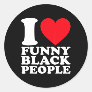 Ich liebe lustige schwarze Menschen Afrikanischer Runder Aufkleber