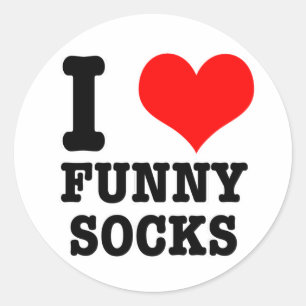 ICH LIEBE LUSTIGE SOCKEN RUNDER AUFKLEBER