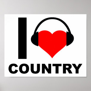 Ich liebe lustiges Country-Poster Poster