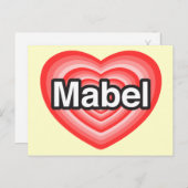 Ich Liebe Mabel. Ich Liebe dir Mabel. Herz Postkarte (Vorne/Hinten)