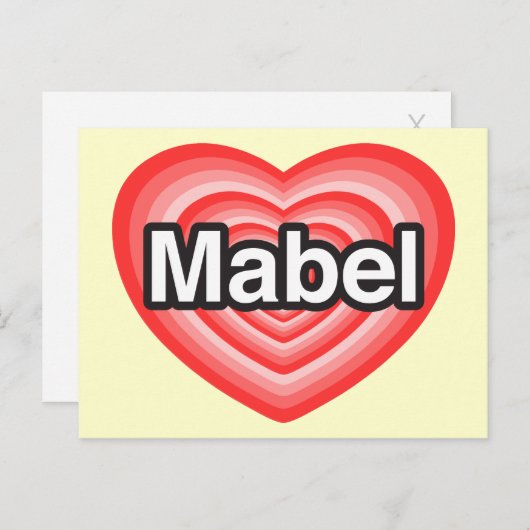 Ich Liebe Mabel. Ich Liebe dir Mabel. Herz Postkarte (Vorne/Hinten)