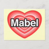 Ich Liebe Mabel. Ich Liebe dir Mabel. Herz Postkarte (Vorderseite)