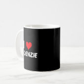 Ich liebe Mackenzie - Herz - Name Kaffeetasse (Vorderseite Links)