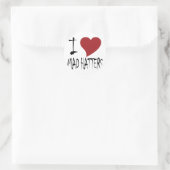 Ich Liebe Mad Hatters Runder Aufkleber (Tasche)