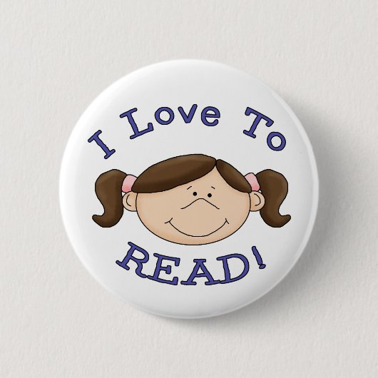 Ich Liebe, Mädchen zu lesen Button (Vorderseite)