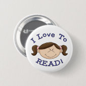 Ich Liebe, Mädchen zu lesen Button (Vorne & Hinten)