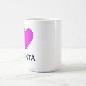 Ich liebe Magenta Kaffeetasse (Mittel)