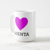 Ich liebe Magenta Kaffeetasse (Vorderseite Links)