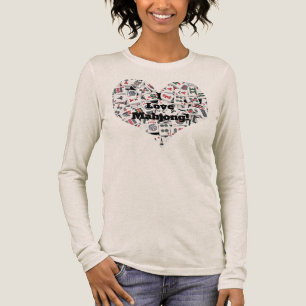 Ich liebe Mahjong Langarm T-Shirt Tri-Blend Shirt