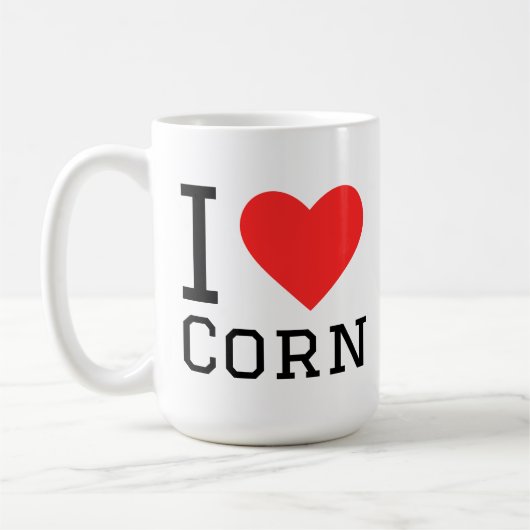 Ich liebe Mais Kaffeetasse (Links)