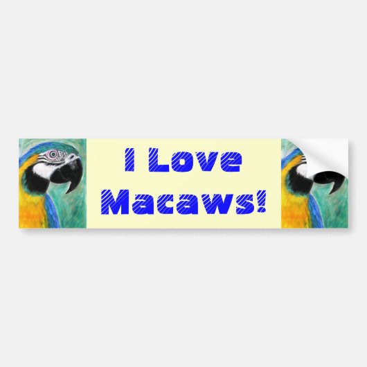 Ich Liebe Makaws! Autoaufkleber (Vorne)