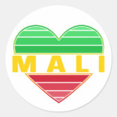 Ich Liebe Mali, Mali Runder Aufkleber (Vorderseite)
