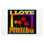 Ich LIEBE Malibu Palmen Bäume in der Box-Magnet Magnet (Horizontal)