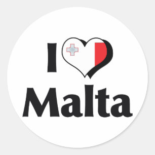 Ich liebe Malta-Flagge Runder Aufkleber