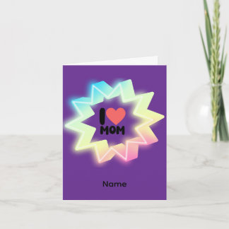 Ich liebe Mama Farbige Neonstern Karte