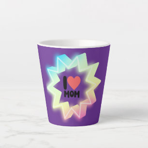Ich liebe Mama Farbige Neonstern Milchtasse