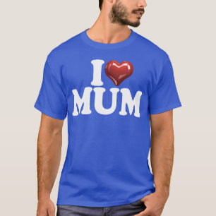 Ich liebe Mama glänzendes rotes Herz Alles Gute zu T-Shirt