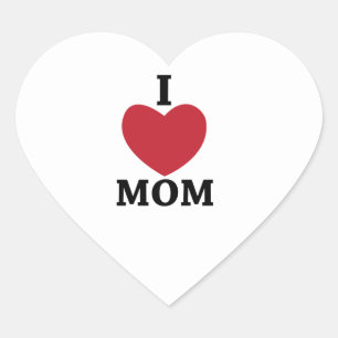 Ich liebe Mama Herz-Aufkleber