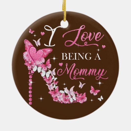 Ich Liebe, Mama-Hochhörnchen-Schmetterlinge der Mu Keramik Ornament (Hinten)