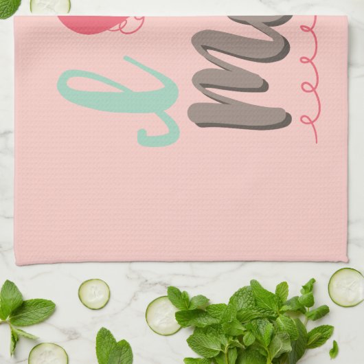 Ich Liebe Mama hübsch rosa Geschirrtuch (Gefaltet)