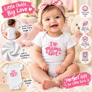 Ich liebe Mama Mädchen Baby Bodysuit – Süßer Rosa Strampler