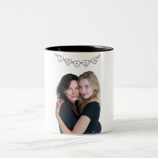 Ich liebe Mama | Personalisierte Fototasse zum Mut Zweifarbige Tasse