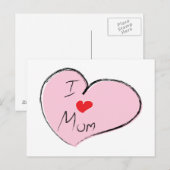 Ich liebe Mama Postkarte (Vorne/Hinten)
