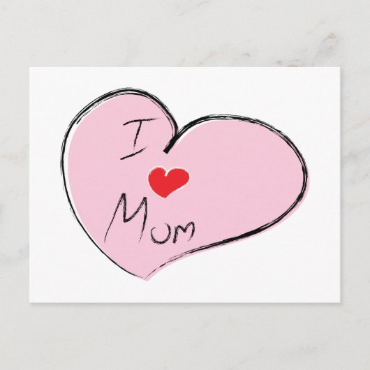 Ich liebe Mama Postkarte (Vorderseite)