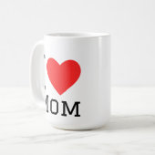 Ich liebe Mama Quadrat-Aufkleber Kaffeetasse (Vorderseite Links)