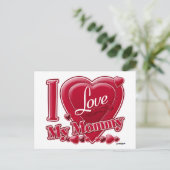 Ich Liebe Mama rot - Herz Postkarte (Stehend Vorderseite)