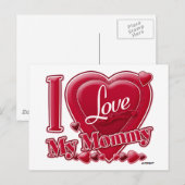 Ich Liebe Mama rot - Herz Postkarte (Vorne/Hinten)