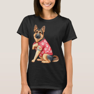 Ich liebe Mama Tattoo Lustiger Deutscher Schäferhu T-Shirt