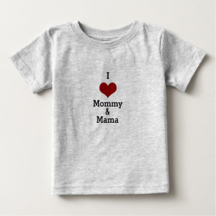 Ich Liebe Mama und Mama Mama Mama Rotes Herz Baby T-shirt