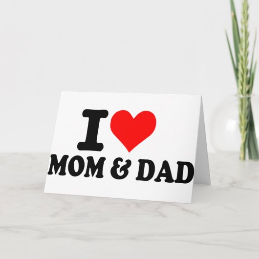 Ich Liebe Mama und Papa Feiertagskarte (Vorderseite)