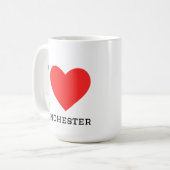 Ich liebe Manchester Kaffeetasse (Vorderseite Links)