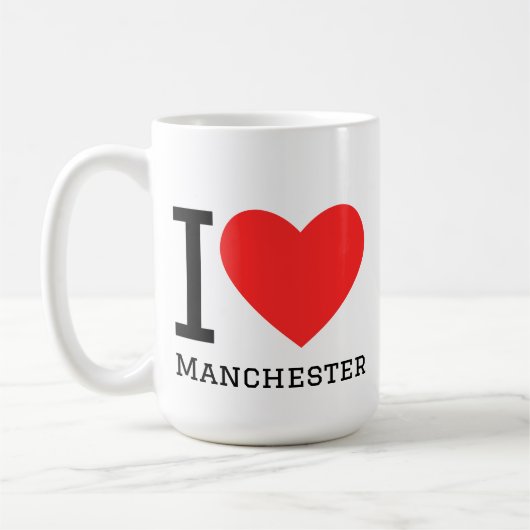 Ich liebe Manchester Kaffeetasse (Links)
