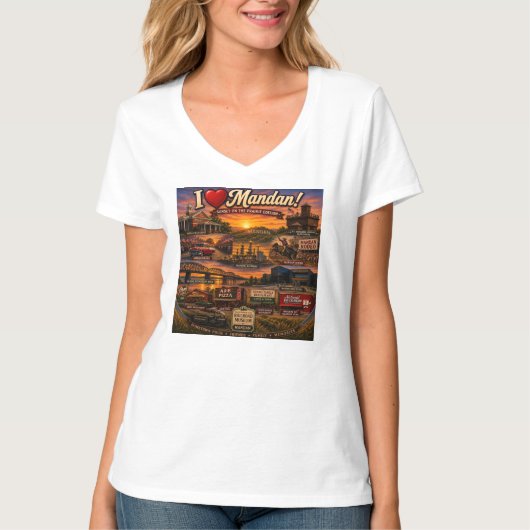 ICH LIEBE Mandan Sunset T-Shirt (Vorderseite)