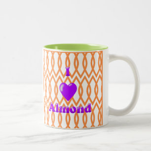 Ich liebe Mandel in Orange Zweifarbige Tasse