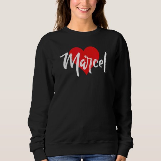 Ich liebe Marcel Vorname Liebe Herz Sweatshirt (Vorderseite)