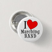 Ich liebe Marching BAND Button (Vorne & Hinten)