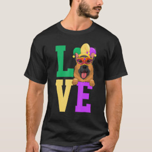 Ich liebe Mardi Gras Deutscher Schäferhund Passend T-Shirt