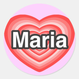 Ich liebe Maria. Ich liebe dich Maria. Herz Runder Aufkleber
