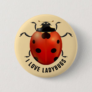 Ich liebe Marienkäfer Button