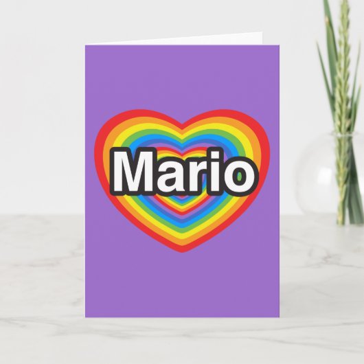 Ich Liebe Mario. Ich Liebe dir Mario. Herz Karte (Vorderseite)