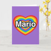 Ich Liebe Mario. Ich Liebe dir Mario. Herz Karte (Gelbe Blume)