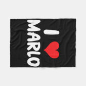 Ich liebe Marlo - Herz - Name Fleecedecke (Vorderseite (Horizontal))